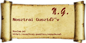 Nosztrai Gusztáv névjegykártya